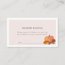Pumpkin Höst löv Rosa Diaper Raffle Biljett Tilläggskort