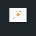 Pumpkin hösten välkommen till vår hemdekant canvastryck<br><div class="desc">Välkomna till vårt modernt skript,  höstpumpa hem-dekorera personlig personlig canvas art design.</div>