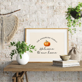 Pumpkin hösten välkommen till vår hemdekant poster