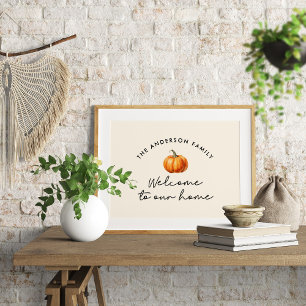 Pumpkin hösten välkommen till vår hemdekant poster
