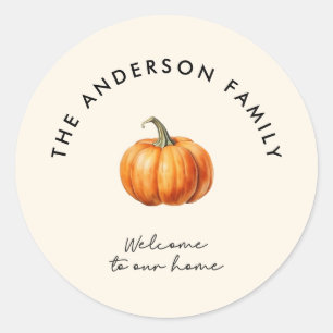Pumpkin hösten välkommen till vår hemdekant runt klistermärke