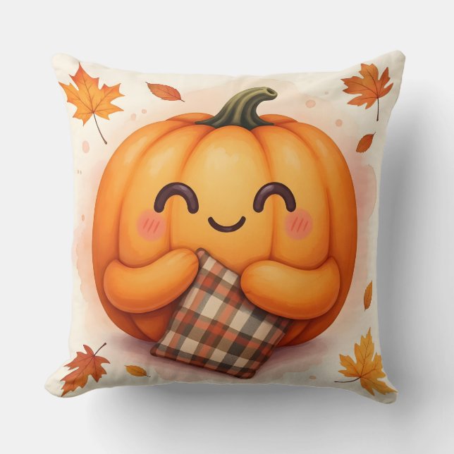 Pumpkin Hug-a-Pillow | Cute Autumn Dekorativ kudde (Framsida)