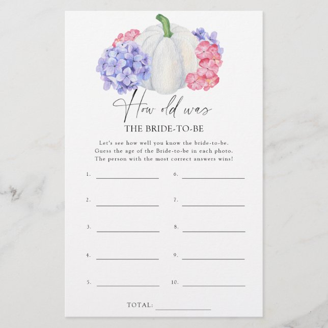 Pumpkin - Hur gammal var bruden som var i spelet? (Framsida)