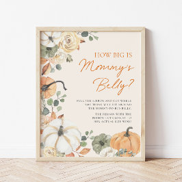 Pumpkin hur stor är Mamma Belly Shower Game Sign Poster