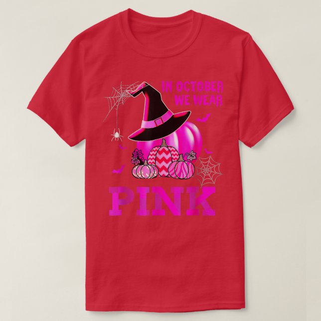 Pumpkin i oktober vi Bära Rosa Breast Cancer Hall T Shirt (Design framsida)