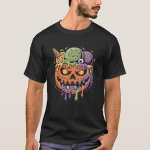 Pumpkin Ice Cream Monster Halloween Women Manar T Shirt