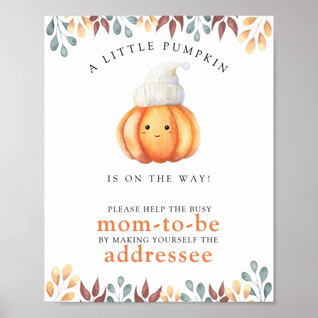 Pumpkin in hat - Hjälp Busy Mamma att be Poster (Framsidan)