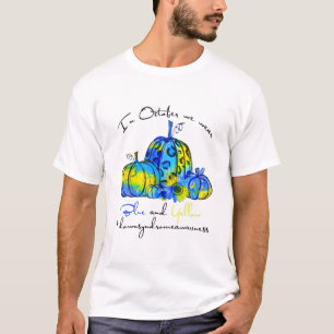 Pumpkin In October We Wear Blue And Yellow T Shirt