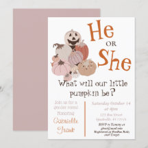 Pumpkin-inbjudan för Gender-visning misslyckas