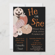 Pumpkin-inbjudan för Gender-visning misslyckas
