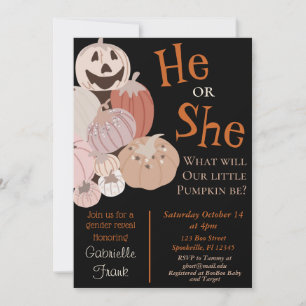 Pumpkin-inbjudan för Gender-visning misslyckas Inbjudningar