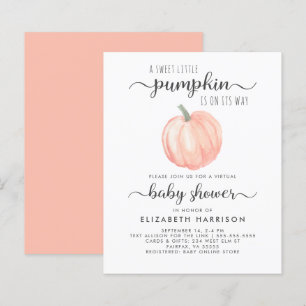Pumpkin-inbjudan för Orange för virtuella babyskor