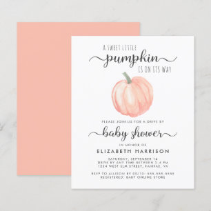 Pumpkin-inbjudan till Orangen Drive by Baby Shower