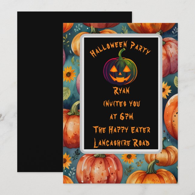 Pumpkin Inbjudningar (Fram/baksida)