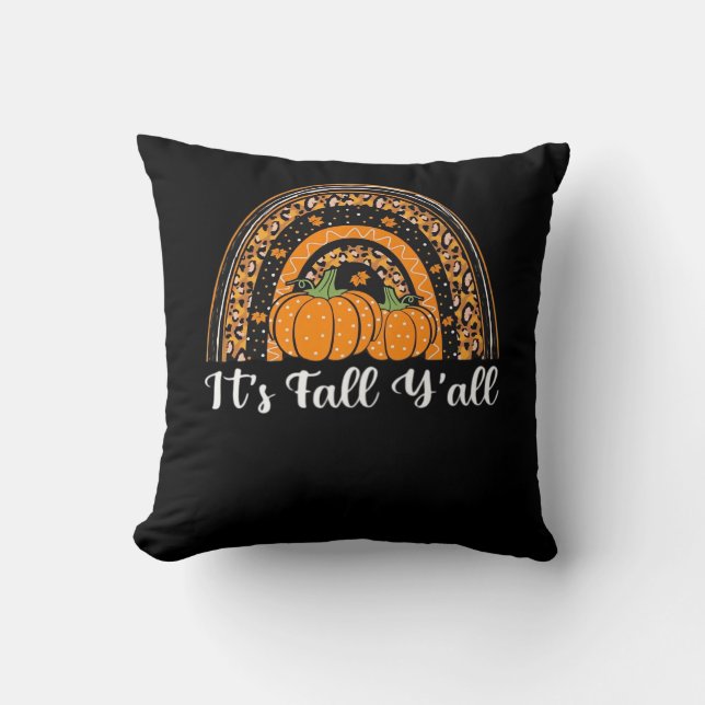 Pumpkin It's Fall Y'all Lycklig Fall Thanksgiving Kudde (Framsida)