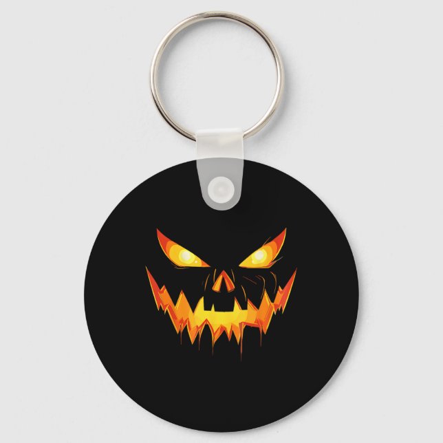 Pumpkin Jack o lantern Ansikte Halloween Manar Boy Nyckelring (Framsida)