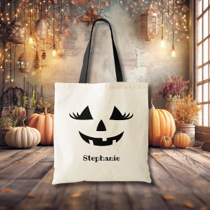 Pumpkin Jack o lantern binder ihop med första Namn Tygkasse