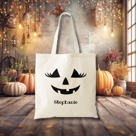 Pumpkin Jack o lantern binder ihop med första Namn Tygkasse