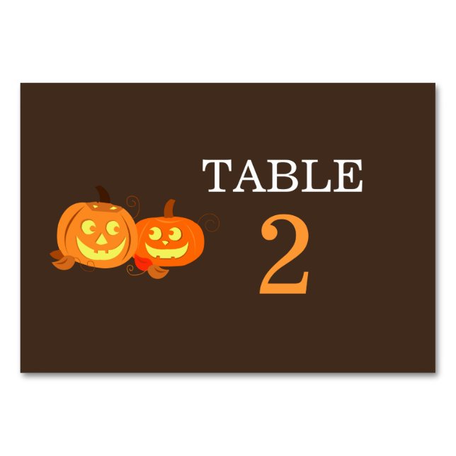 Pumpkin Jack o lantern Bröllop Bord-kort Bordsnummer (Framsidan)