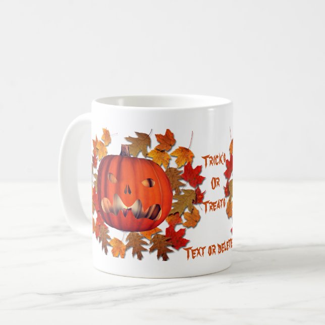 Pumpkin Jack o lantern Halloween Personlig Kaffemugg (Framsida vänster)