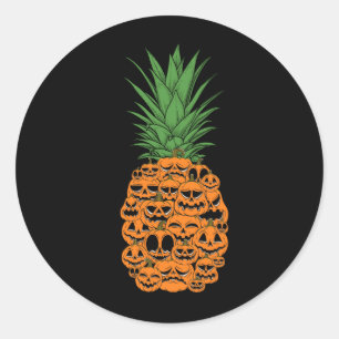 Pumpkin Jack o lantern Party-saldo för ananas Runt Klistermärke