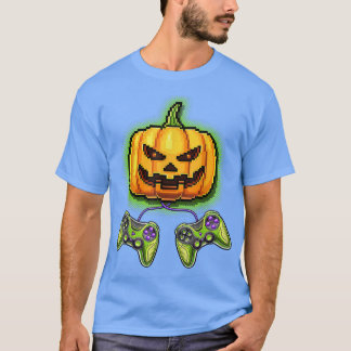 Pumpkin Jack-O-Lantern Video Game Controller Hallo T Shirt