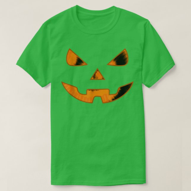 Pumpkin Jack O'Lantern Ansikte, Evil Smile, Hallow T Shirt (Design framsida)