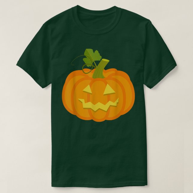 Pumpkin Jack O'Lantern Ansikte, Evil Smile, Hallow T Shirt (Design framsida)