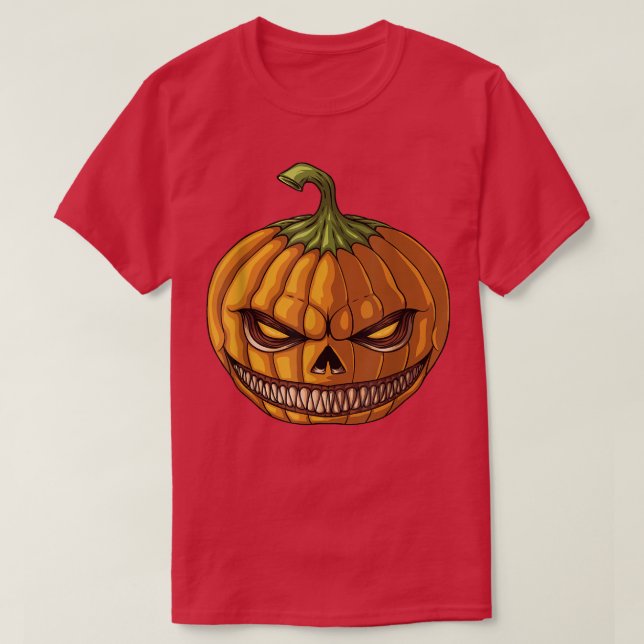 Pumpkin Jack O'Lantern Ansikte, Evil Smile, Hallow T Shirt (Design framsida)