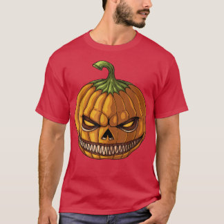 Pumpkin Jack O'Lantern Ansikte, Evil Smile, Hallow T Shirt
