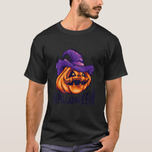 Pumpkin Jack O'Lantern Ansikte Evil Smile Hallowee T Shirt