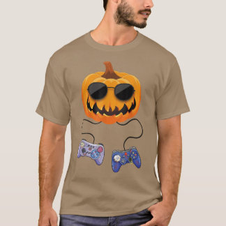 Pumpkin JackOLantern Video Game Controller Hallowe T Shirt