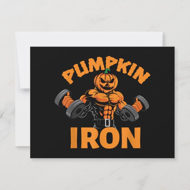 Pumpkin Järn Halloween Gym Workout Liiting Pun Rol (Framsida)