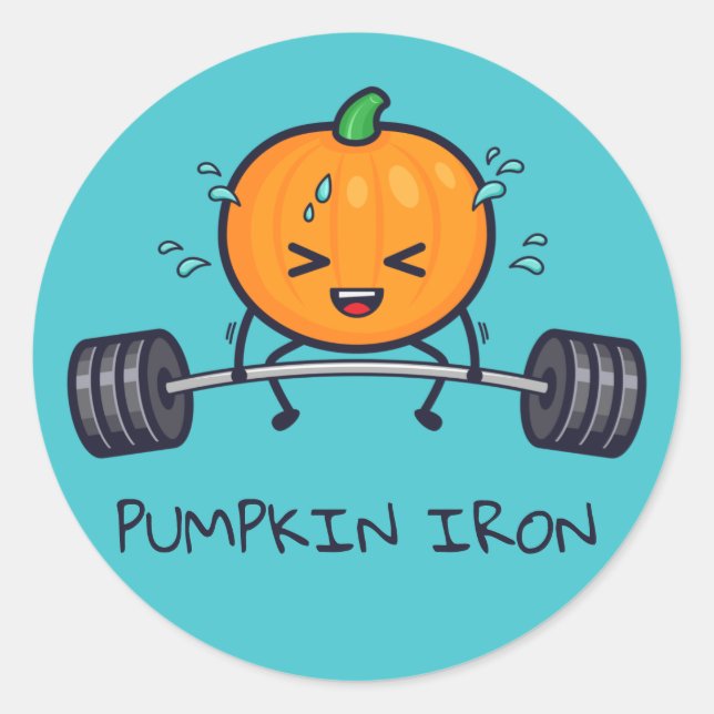 Pumpkin Järn Pun Runt Klistermärke (Framsida)