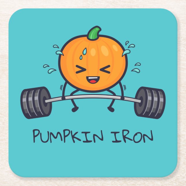 Pumpkin Järn Pun Underlägg Papper Kvadrat (Framsidan)