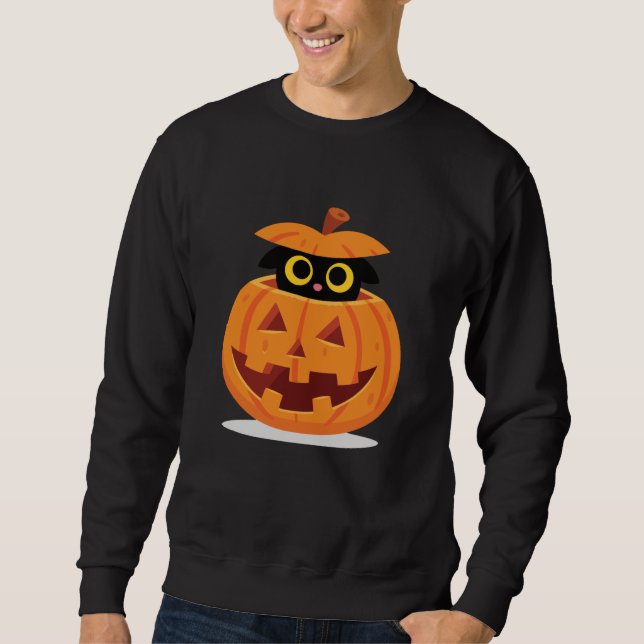 Pumpkin Kattunge Lång Ärmad Tröja (Framsida)