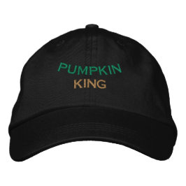PUMPKIN KING Text Skräcklig Säsong Högtids-Hatt Sv Broderad Keps
