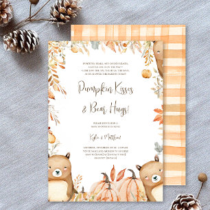 Pumpkin Kisses & Bear Hugs Baby Shower-inbjudan Inbjudningar