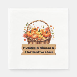 Pumpkin Kisses & Harvest Önskemål Fall Design Over Pappersservett
