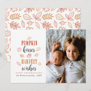 Pumpkin Kisses & Harvest Önskemål Fotokort Inbjudningar