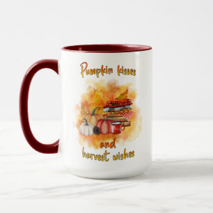 Pumpkin Kisses och Harvest Önskemål 15oz Mugg