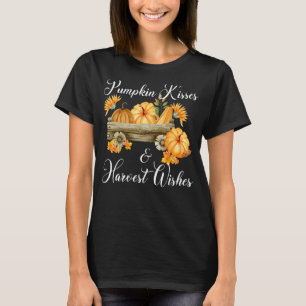 Pumpkin Kisses och Harvest Önskemål Cute Fallet ta T Shirt