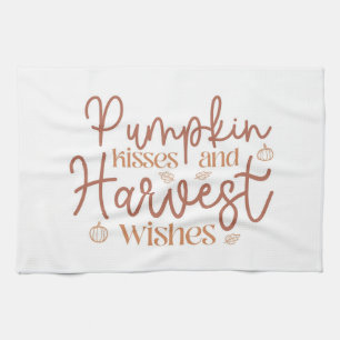 Pumpkin Kisses och Harvest Önskemål Kökshandduk