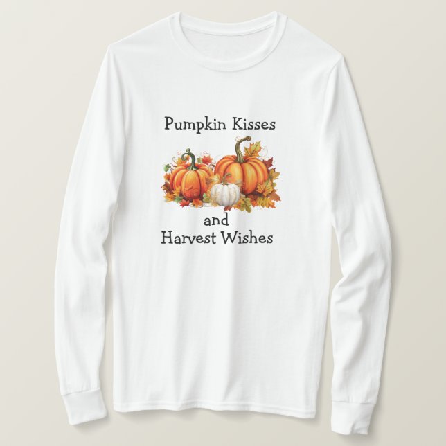 Pumpkin Kisses och Harvest Önskemål T Shirt (Design framsida)