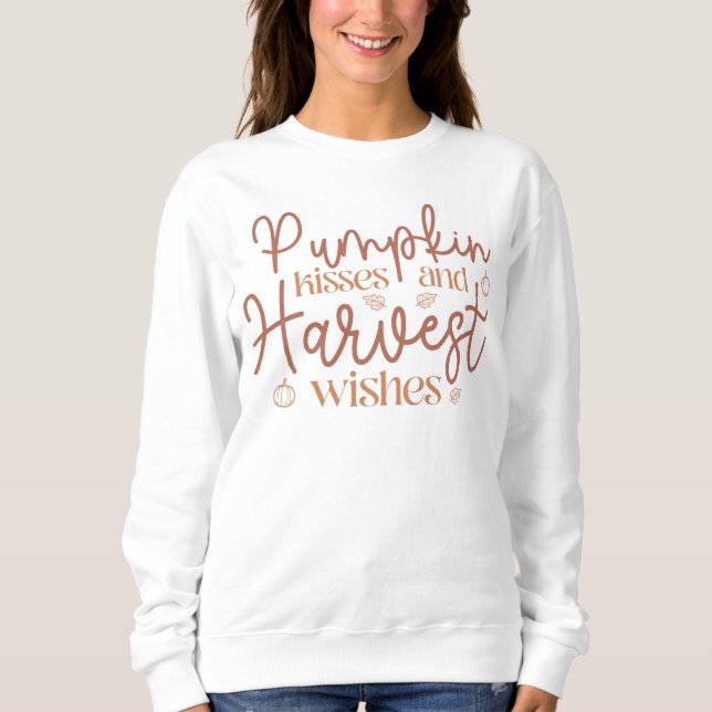 Pumpkin Kisses och Harvest Önskemål T Shirt (Framsida)
