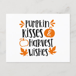 Pumpkin Kisses och Harvest Önskemål Vykort