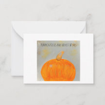 Pumpkin Kisses White Flat Note Card