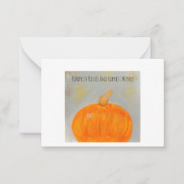 Pumpkin Kisses White Flat Note Card Anteckningskort