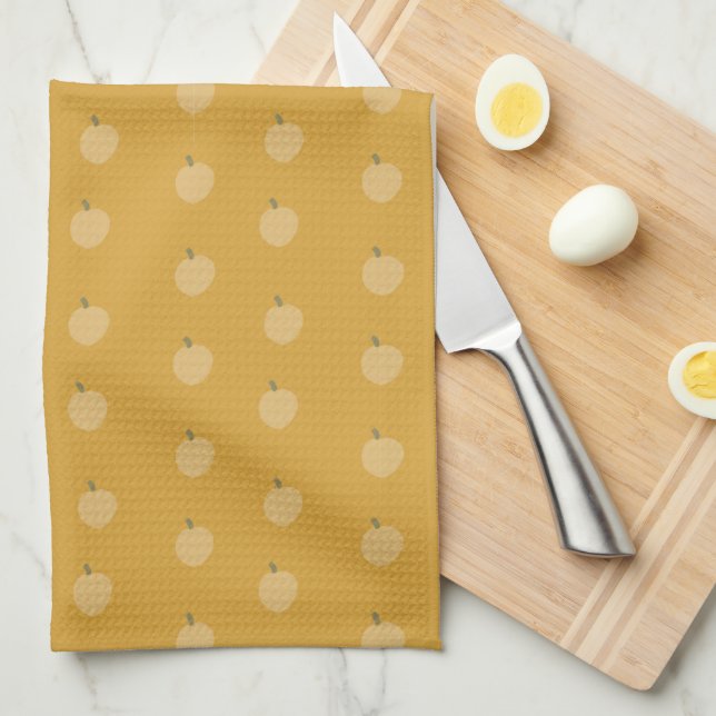 Pumpkin Kitchen Towel, Cute Pumpkin Towel, Orange Kökshandduk (Vikt i Fjärdedel)