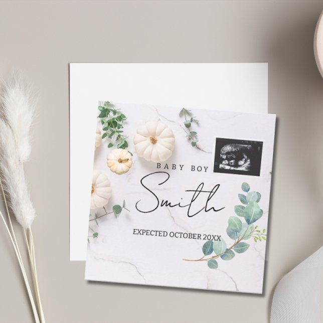 Pumpkin Kön Neutral Fall Gravid Announgation Inbjudningar (Pumpkin Gender Reveal)